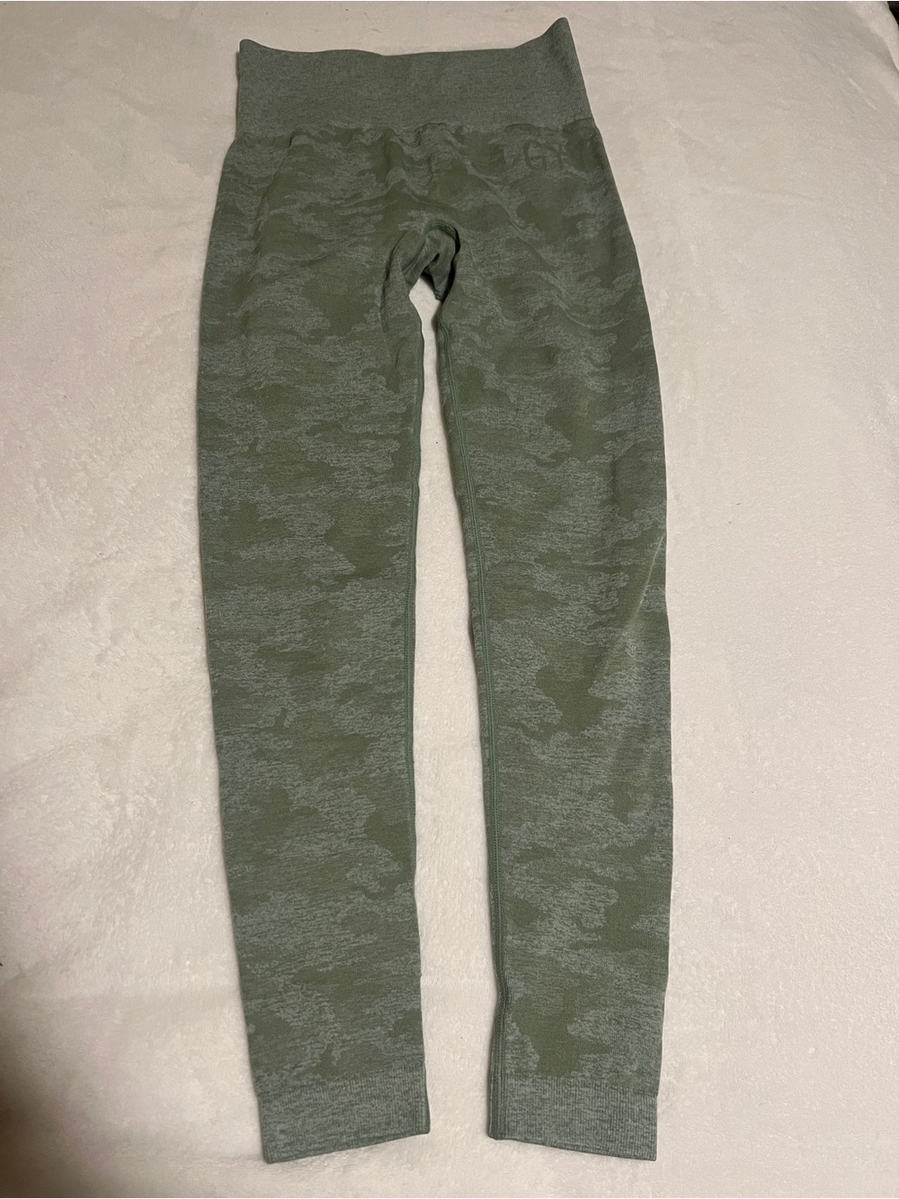 Gymshark Olive Green Camo Seamless Leggings
